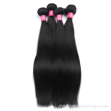 Shmily Human Hair Products Silky Straight Indian Virgin Hair Weaving Wholesale 100% Unprocessed Human Hair Extension Bundles